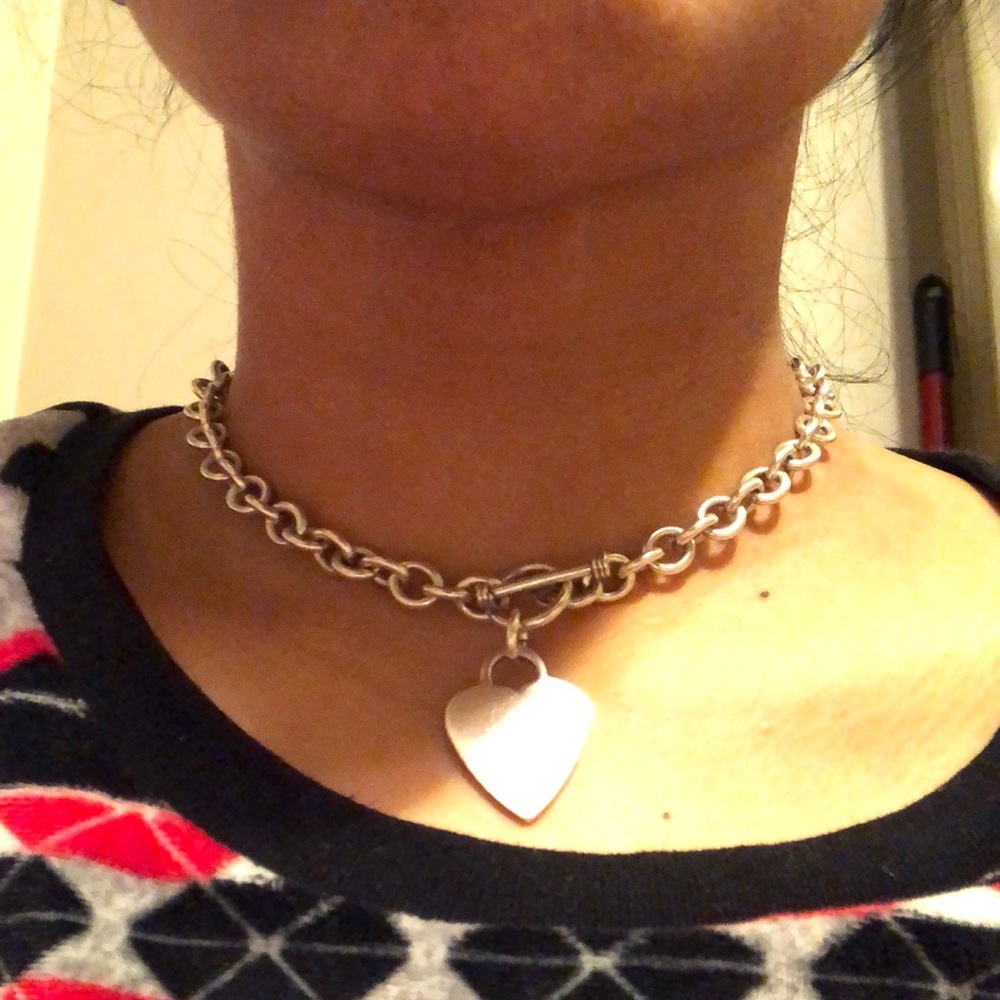 🔥PURE .999 silver heart choker 🔥⛰
